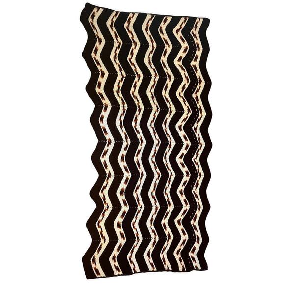 Vintage Chevron Afghan Throw. crochet blanekt. Browns & white. 4'4"x8'4" - Picture 1 of 5